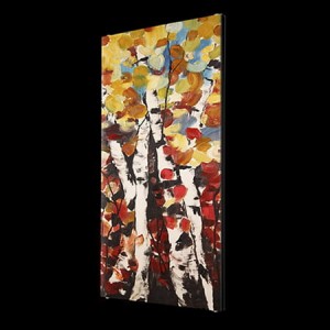 Grzejnik Obraz Ręcznie Malowany - pt. BIRCHES - GA25